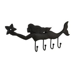 Swimming Starfish Mermaid Cast Iron Wall Hook